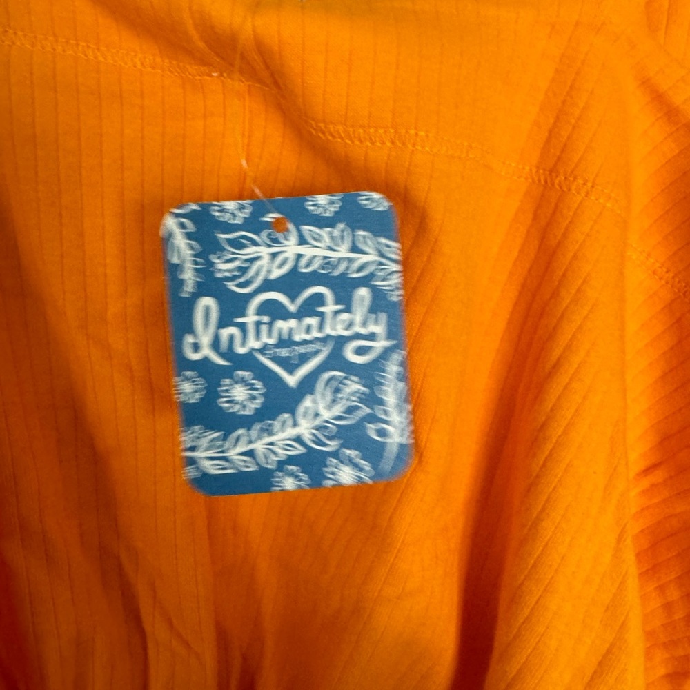 Free People NWT Marissa Ribbed Bodysuit Tangerine Orange Size XS - Picture 5 of 10
